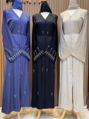 Dubai Crystal Embellished Open Abaya